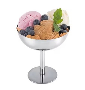 Bol à glace multifonction en acier inoxydable pour la crème glacée, la crème anglaise, les salades de fruits et les desserts sucrés - Product Image 3