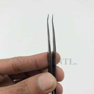 «Pince à épiler durable en acier inoxydable à 45 degrés avec revêtement de couleur noire et forte adhérence» - Product Image 6