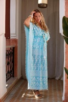 100% coton bio bohème Chic plage caftan Maxi robe Vintage beautés traditionnel bord brodé gland grande taille femmes