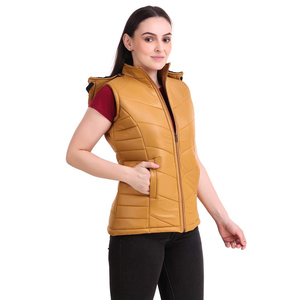 Chaleco Acolchado Impermeable para Mujer, Relleno de Algodón, con Cierre Frontal, Sin Mangas, para Invierno - Product Image 1