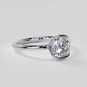 Anillo de Compromiso Solitario Gema Creative de Oro Amarillo de 14K con Diamante Cultivado en Laboratorio de Corte Cojín de Media Montura Pequeña, Certificado IGI - Product Image 5
