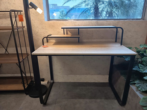 Modern PB Wood Table With Metal Legs Storage <b>Shelf</b> Living Room Furniture Minimalist Design Home <b>Desk</b> Office Lumetal - Product Image 1
