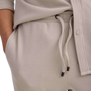 Men's Fleece <b>Trousers</b> Relaxed Tapered Leg Drawstring <b>Elastic</b> <b>Waist</b> Sweatpants with Side Pockets for Casual Lounge Everyday Wear - Product Image 5
