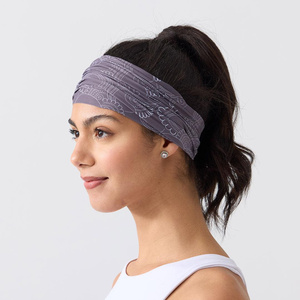 Adjustable Gray Printed <b>Headband</b> for Women <b>Sports</b> Workout Moisture Wicking Bandana Spring Summer Use - Product Image 1