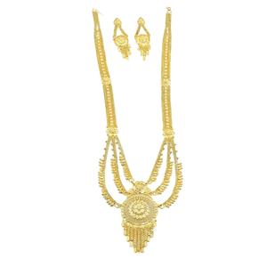 Juego de Collares Rani Haar de Oro Micro de 14K, 18K, 24K al por Mayor, Diseño Floral, Joyería India para Bodas, Conjunto de Joyería de Latón Dorado de Moda - Product Image 3