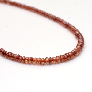 Haute qualité Orange naturel Shampion saphir lisse Rondelle forme 16 pouces 2x2 à 4x4 MM perles de pierres précieuses brin pour la fabrication de bijoux - Product Image 3