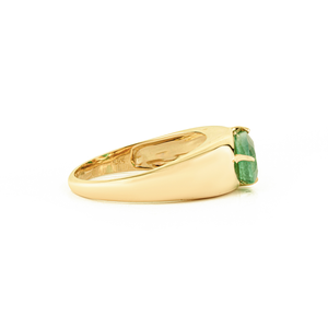 Venta Directa de Fábrica: Anillo Toi et Moi de Oro Amarillo K14 con Esmeralda y Diamantes, Piedra de Nacimiento de Mayo. Última Novedad en Joyería de Diseño Audaz. - Product Image 5