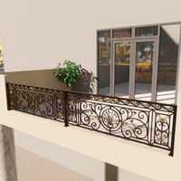 Rampe de balcon moderne en fer forgé pour villa, système durable résistant à la rouille, marque TTD, garantie 1 an, installation facile pour l'extérieur