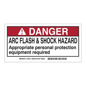 Etiquetas de Seguridad contra Arco Eléctrico y Descargas Brady DP-2X4, 2 x 4 Pulgadas, Paquete de 10, para Advertencia de Riesgos Eléctricos - Product Image 2
