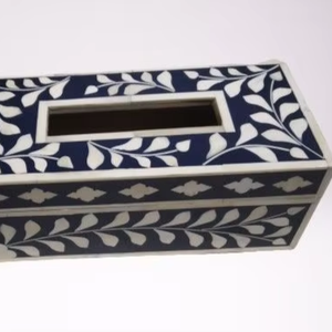 Boîte à mouchoirs de luxe en os incrusté, style classique, avec couleur et taille personnalisées, vente en gros depuis l'Inde pour usage domestique/hôtelier/restaurant - Product Image 1