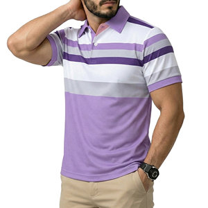 Polo-shirts pour hommes à manches courtes, color-block, respirants, coupe athlétique, sur mesure, décontractés, pour le golf, vente en gros OEM - Product Image 1