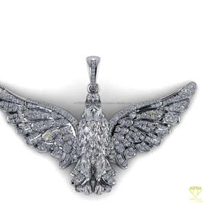 จี้เพชรรูปนกพิราบเพื่อความสงบของผู้ชายสร้อยคอรูปนกวิญญาณศักดิ์สิทธิ์ประดับรูปหัวใจและจี้ที่สวยงาม - Product Image 4