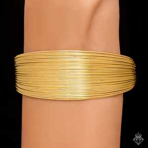 PRAO Bracelet jonc en couches d'or audacieux Bracelets fins anti-ternissement - Product Image 2