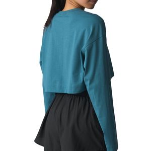 Top Corto de Manga Larga para Mujer, Sudadera Informal para Gimnasio, Ejercicio, Fitness, Ropa Deportiva Holgada, Top Suave, Logotipo Personalizado OEM, Venta al Por Mayor - Product Image 2