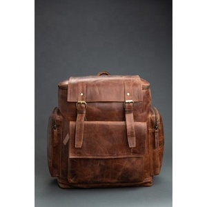 Genuine Leather Brown <b>backpack</b> <b>Large</b> Capacity Multi-Function Waterproof Business Bag Trendy <b>School</b> Man For Travel - Product Image 1