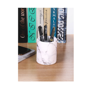 Luxury <b>White</b> Marble <b>Pen</b> Holder Handmade Polished For Office School & library Tabletop Item Stationary Storage Crafts - Product Image 1