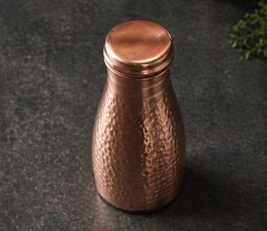 Handcrafted Copper Water Bottle Lid Hammered Finish Luxury Design Stackable Moisture-Proof Light <b>Weight</b> Business Food <b>Storage</b> - Product Image 3
