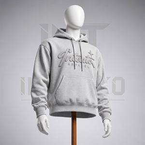 Sweat à capuche décontracté en molleton pour homme, coupe classique, épais, vert, avec logo en relief et imprimé lettres, poche kangourou avant - Product Image 6