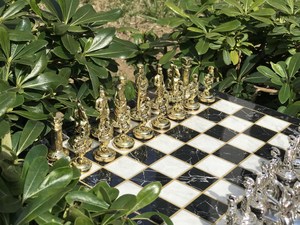 Caja de Ajedrez de Latón Premium, Tablero Clásico, Diseño Plegable Ecológico, Regalo Educativo para Niños, Decoración para el Hogar/Oficina - Product Image 4