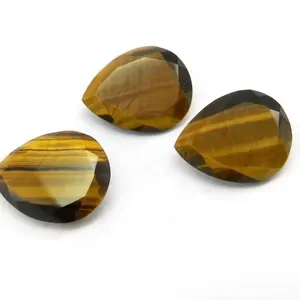 Ready To Purchase Bulk Selling 5x7mm Natural Tiger Eye Faceted Pear Cut Loose Calibrated Gemstones From Manufacturer