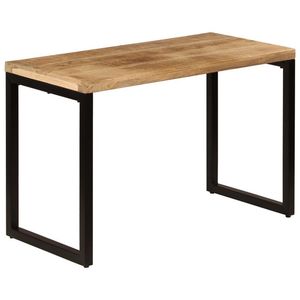 Table à manger moderne en bois de manguier, mobilier de cuisine élégant, style nordique, mobilier de maison de luxe, fer industriel, rectangulaire, 1-3 ans - Product Image 1
