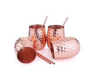 Verre à boire en cuivre finition antique personnalisable, qualité supérieure, fait main, gobelet à eau ayurvédique pour la santé - Product Image 1