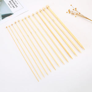Agujas de Tejer Ovaladas de Bambú Hechas a Mano, Ecológicas, Estilo Minimalista, y Varillas para Hilos (11.5cm) - Product Image 4