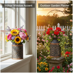 Vase en métal galvanisé Headway de 7,5 pouces, style antique, rétro, rustique, vintage, primitif, ferme, campagnard, vert - Product Image 3