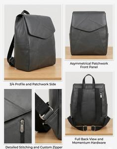Geometric Genuine <b>Leather</b> Backpack Women Crossbody Bag Geometric Flap <b>Purse</b> for Daily Commuting - Product Image 3
