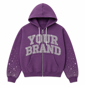 Sudadera con capucha para hombre 100% algodón con cremallera completa, diseño vintage desgastado, logo bordado, opciones personalizables, sudadera de invierno al por mayor - Product Image 3