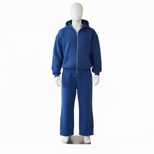 High Quality Men's Winter Regular Fit <b>Zip</b> <b>Hooded</b> Tracksuit 100% Cotton Fleece Heavyweight Quick Dry Eco-Friendly Breathable - Product Image 1