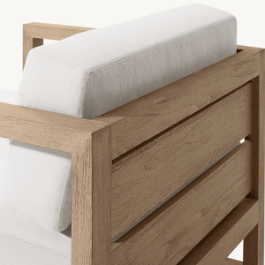 Tumbona de Madera de Teca Moderna con Reposabrazos, Diseño Limpio, Minimalista para Exteriores, Chaise Longue de Lujo para Patio y Piscina - Product Image 6
