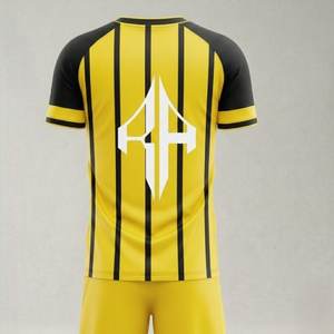 Uniforme de fútbol con cuello en V, diseño OEM, tela 100% poliéster, teñido liso, técnica de primera calidad. - Product Image 4