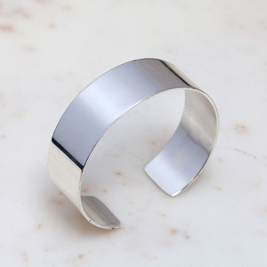 Solid Brass Cuff Bracelet Blank for <b>Engraving</b> – Polished Minimalist Wide Open <b>Bangle</b> Gift For Her - Product Image 2