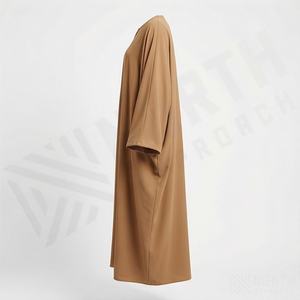 Abaya Recta Sólida para Mujer de Alta Demanda, Ropa Islámica Modesta, Tela Suave y Cómoda, Compradores Mayoristas, Color Personalizado de Fábrica - Product Image 3