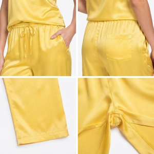 Wholesale <b>Silk</b> Satin <b>Women's</b> Sleeping <b>Trouser</b> Soft <b>Silk</b> Lounge Wear Pajama Wide-Leg Satin Night Wear Pants Ladies Silky Pajama - Product Image 6