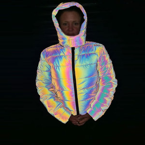 Rainbow <b>Reflective</b> <b>Jacket</b> Waterproof Style Outerwear With Colorful <b>Reflective</b> Effect For Cycling <b>Running</b> And Travel Activities - Product Image 1