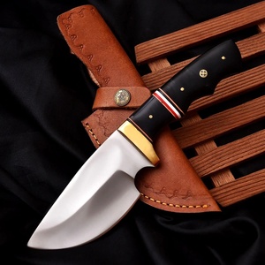 Couteau de combat d'extérieur en acier inoxydable poli miroir, manche en bois noir, lame pleine longueur, pointe tombante, couteau utilitaire de camping OEM en gros - Product Image 1