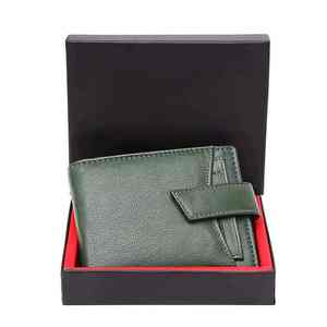 Portefeuille en cuir véritable noir de luxe fait main pour homme, portefeuille fin - Product Image 5