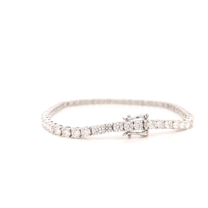 Bracelet tennis à maillons ronds en diamant de laboratoire de 1,10 ct pour femmes, bracelet en or jaune massif 18 carats, bijoux en diamant - Product Image 2