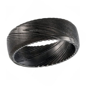 Handmade Damascus Steel Ring Elegant Jewelry for <b>Wedding</b> Anniversary <b>Gift</b> Damascus Steel Ring Custom Handmade Fashion Ring - Product Image 2