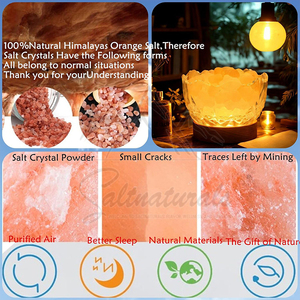 Lámpara de Sal del Himalaya de Grado Premium, Lámpara de Cristal Natural para un Ambiente Relajante y Curativo - Product Image 4