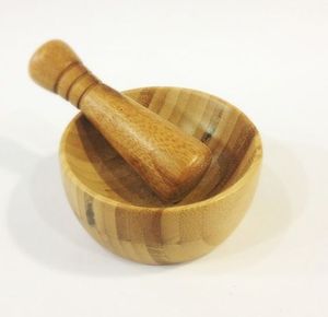 Mortero y pilón de madera, tazón de madera premium para moler especias, hierbas, semillas y preparaciones medicinales - Product Image 5