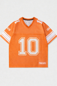 Camiseta de Baloncesto Personalizada Moderna en Naranja y Blanco, Sublimada, de Secado Rápido, Estilo Y2K, para Hombre, Camiseta de Fútbol Americano - Product Image 2