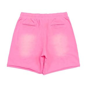 Shorts décontractés en coton rose délavé brodé pour hommes, style streetwear, avec cordon de serrage, mode hip-hop, logo personnalisé - Product Image 3