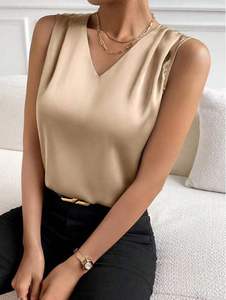 Débardeur sans manches à col carré pour femme, noir uni, élégant, longueur normale, respirant, écologique, séchage rapide, 100 % coton - Product Image 4