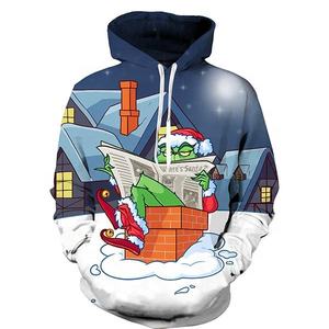 100% coton 3D imprimé pull à capuche hiver polaire doublé avec motif de camouflage plaine teint techniques col à capuche - Product Image 4