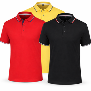 Chemise personnalisée pour homme en coton biologique 100% tricoté, écologique, respirante, à manches courtes, décontractée, pour le golf, avec broderie - Product Image 1