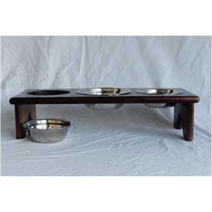 Comedero Elevado para Perros al por Mayor, Tazón Individual de Acero Inoxidable para Comida y Agua con Soporte de Madera Duradero - Product Image 3
