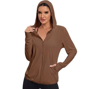 Haut de sport zippé pour femme, collection Automne-Hiver 2026, idéal pour la gym, l'entraînement, le fitness et le yoga, coupe ajustée, extensible dans les quatre sens, séchage rapide, manches longues - Product Image 1
